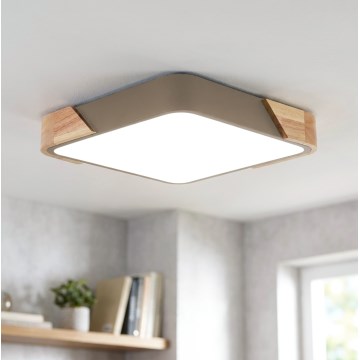 BRILAGI - LED потолочный светильник PILANA SQUARE LED/24 Вт/230 В дуб/бежевый 32x32 см