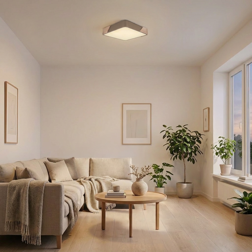 BRILAGI - LED потолочный светильник PILANA SQUARE LED/24 Вт/230 В дуб/бежевый 32x32 см
