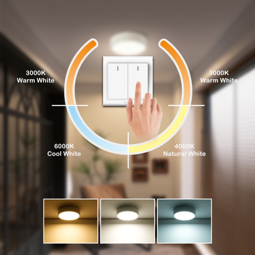 Brilagi - LED потолочный светильник POOL, 18 Вт, 230 В, 3000/4500/6000 К, Ø 20 см, белый