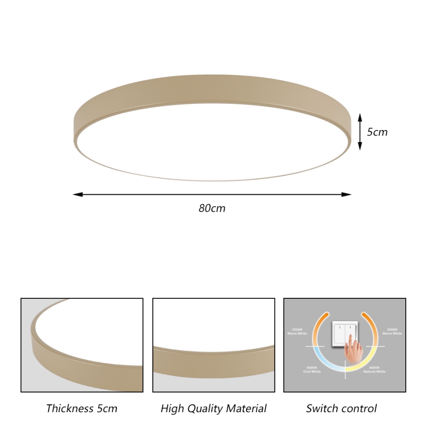 Brilagi - LED потолочный светильник POOL LED/100W/230V 3000/4000/6000K диаметр 80 см бежевый