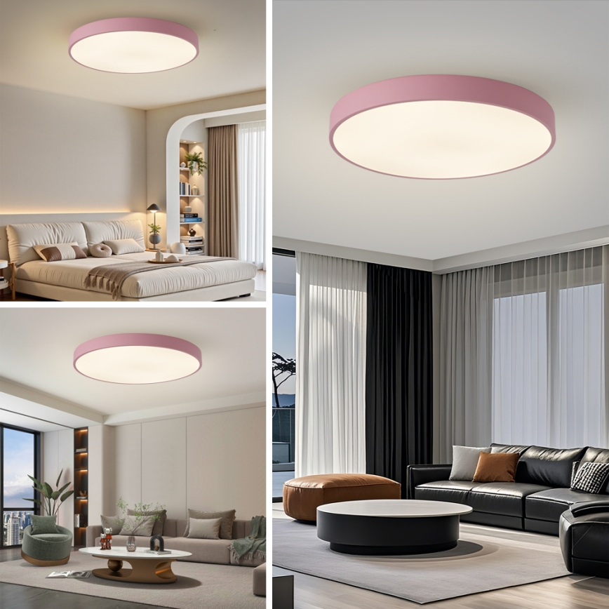 Brilagi - светодиодный потолочный светильник POOL LED, 100 Вт, 230 В, 3000/4000/6000 К, диаметр 80 см, розовый