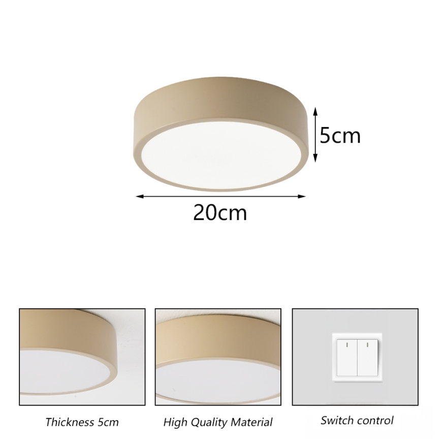 Brilagi - потолочный светильник LED POOL LED/18W/230V 3000/4500/6000K, диаметр 20 см, бежевый