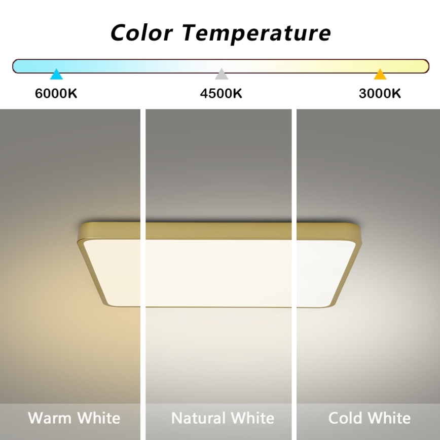 Brilagi - LED потолочный светильник POOL LED/36W/230V 3000/4500/6000K 40x40 cm золотистый