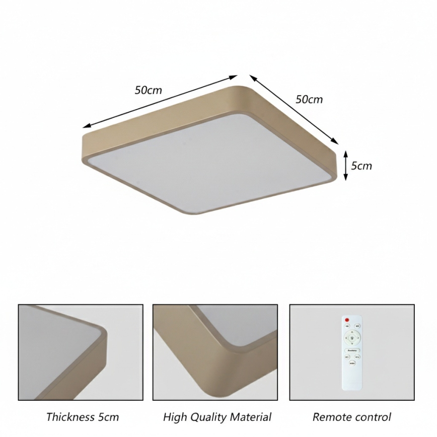Brilagi - LED потолочный светильник POOL LED/48W/230V 3000/4000/6000K 50x50 cm бежевый