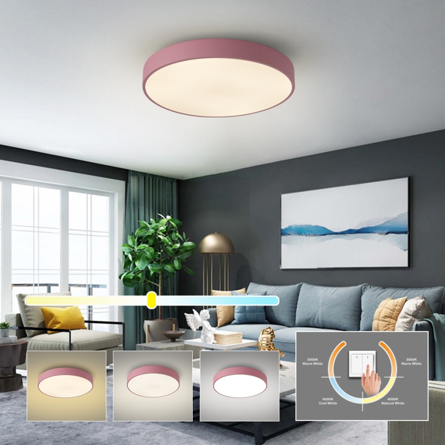 Brilagi - LED потолочный светильник POOL LED/60W/230V 3000/4000/6000K Ø 50 см розовый