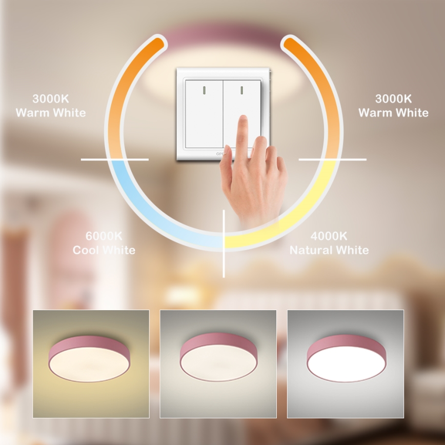 Brilagi - LED потолочный светильник POOL LED/60W/230V 3000/4000/6000K Ø 50 см розовый