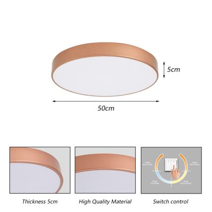 BRILAGI - LED потолочный светильник POOL LED/60W/230V 3000/4000/6000K диам. 50 см бронзовый