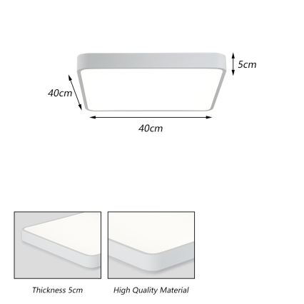 Brilagi - Светодиодный потолочный светильник POOL SQUARE LED/36Вт/230В 3000/4000/6000К 40x40 см белый
