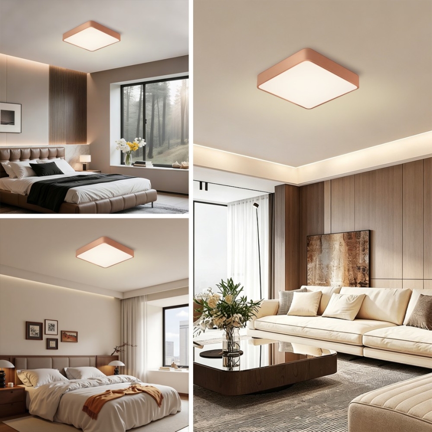 BRILAGI - LED потолочный светильник POOL SQUARE LED/48W/230V 3000/4000/6000K 50x50 cm медный
