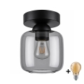 BRILAGI - LED потолочный светильник RETRO GLASS 1xE27/60W/230V диаметр 14 см черный/дымчато-серый