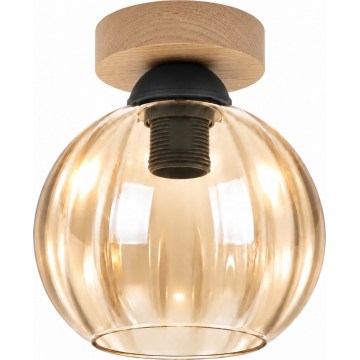 BRILAGI - LED потолочный светильник RETRO GLASS 1xE27/60W/230V диаметр 18 см дуб/дымчато-бежевый