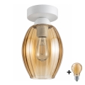 BRILAGI - LED потолочный светильник RETRO GLASS 1xE27/60W/230V Ø 17 см белый/дымчато-бежевый