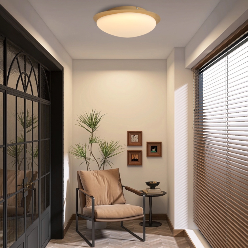 Brilagi - LED потолочный светильник VISBY WOOD LED/18W/230V, диаметр 38 см, коричневый