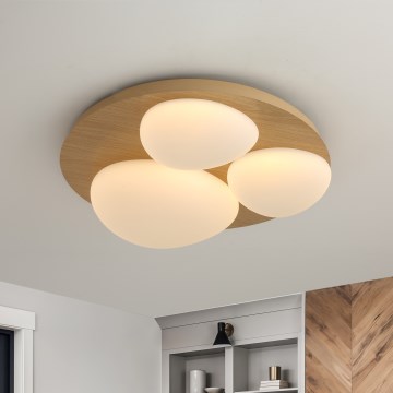 Brilagi - LED потолочный светильник VISBY WOOD LED/36W/230V, диаметр 50 см, коричневый