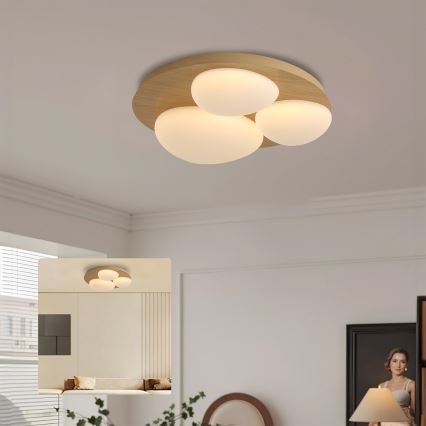 Brilagi - LED потолочный светильник VISBY WOOD LED/36W/230V, диаметр 50 см, коричневый
