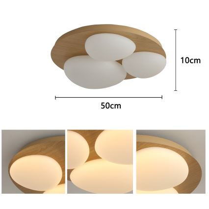 Brilagi - LED потолочный светильник VISBY WOOD LED/36W/230V, диаметр 50 см, коричневый