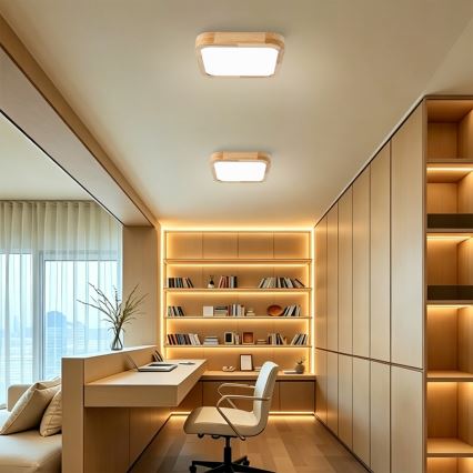 BRILAGI - LED потолочный светильник WOODLINE SQUARE LED/32 Вт/230 В 3000/4000/6000 К дуб 30x30 см