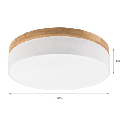 Brilagi - LED Потолочная лампа BELLADONNA LED/36W/230V диаметром 50 см белая/дуб