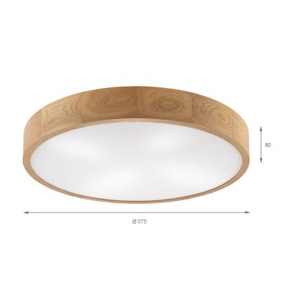 Brilagi - LED Потолочная лампа CARVALHO 4xE27/60W/230V дуб ø 57,5 см