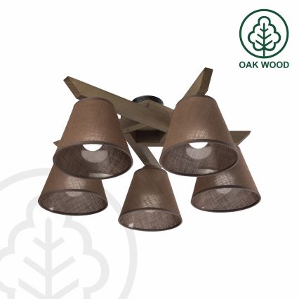 Brilagi - Светодиодная накладная люстра ANTHONY 5xE14/40W/230V дуб орех/коричневый