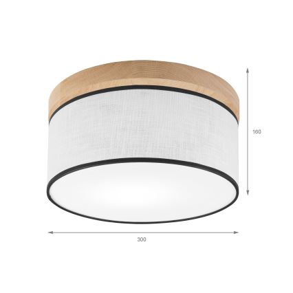 Brilagi - LED Потолочный светильник BELLADONNA 1xE27/15W/230V диаметр 30 см белый/дуб