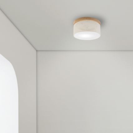 Brilagi - LED Потолочный светильник BELLADONNA 1xE27/15W/230V диаметр 30 см кремовый/дуб