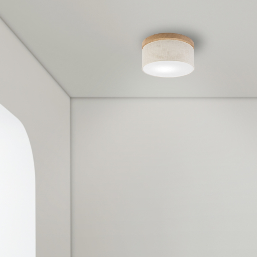 Brilagi - LED Потолочный светильник BELLADONNA 1xE27/15W/230V диаметр 30 см кремовый/дуб