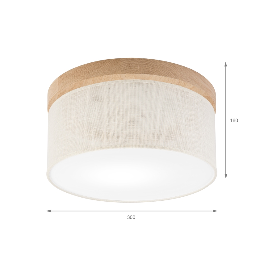 Brilagi - LED Потолочный светильник BELLADONNA 1xE27/15W/230V диаметр 30 см кремовый/дуб