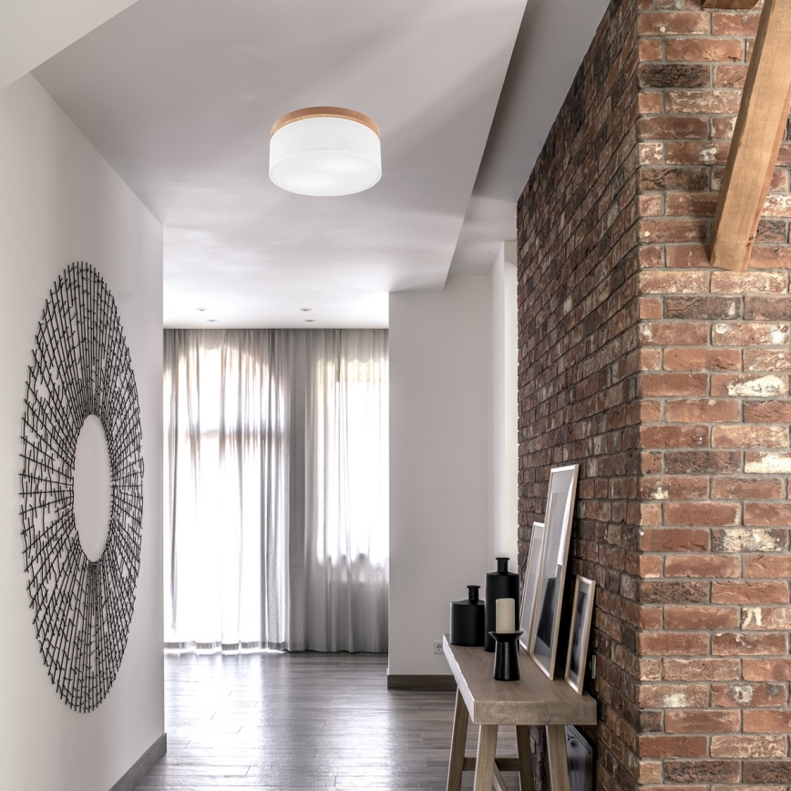 Brilagi - LED Потолочный светильник BELLADONNA 2xE27/15W/230V диаметр 40 см белый/дуб