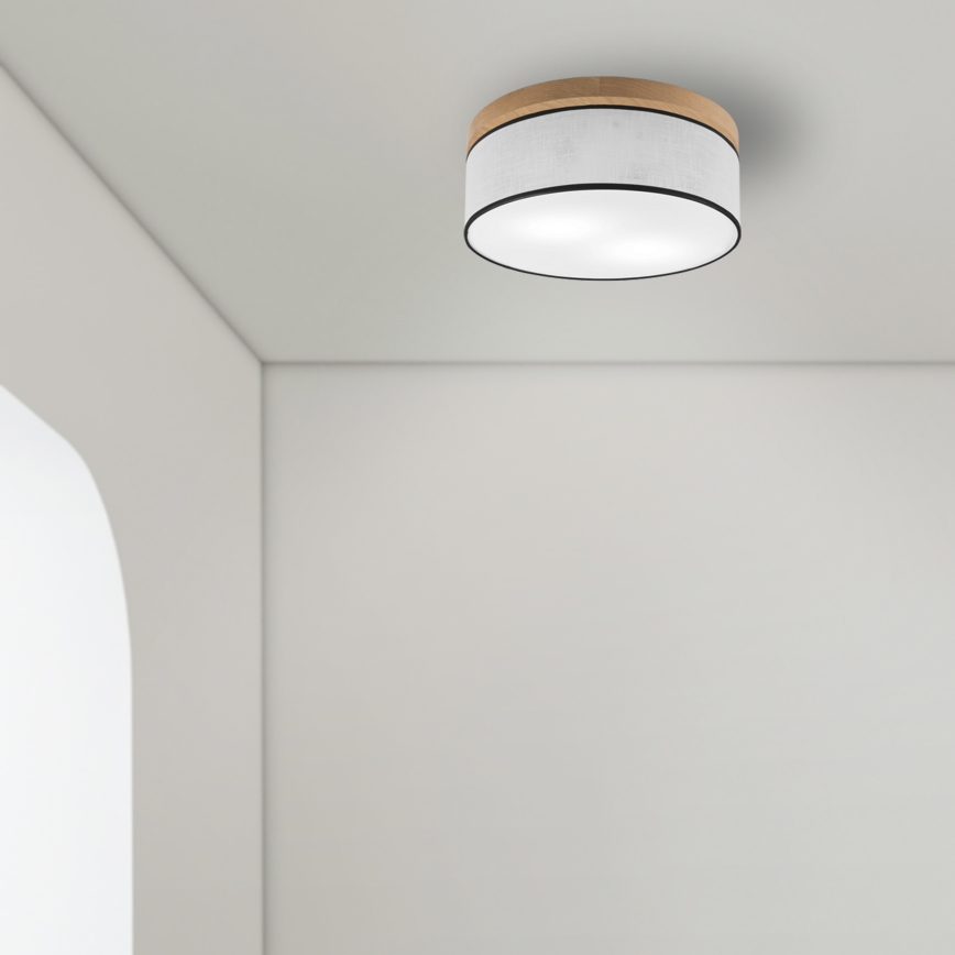 Brilagi - LED Потолочный светильник BELLADONNA 2xE27/15W/230V диаметр 40 см белый/дуб