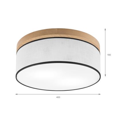 Brilagi - LED Потолочный светильник BELLADONNA 2xE27/15W/230V диаметр 40 см белый/дуб