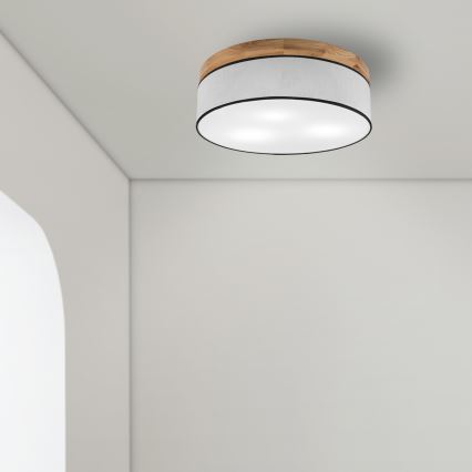 Brilagi - LED Потолочный светильник BELLADONNA 3xE27/15W/230V диаметр 50 см белый/дуб