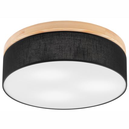 Brilagi - LED Потолочный светильник BELLADONNA 3xE27/15W/230V диаметр 50 см черный/сосна