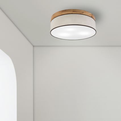 Brilagi - LED Потолочный светильник BELLADONNA 3xE27/15W/230V диаметр 50 см кремовый/дуб