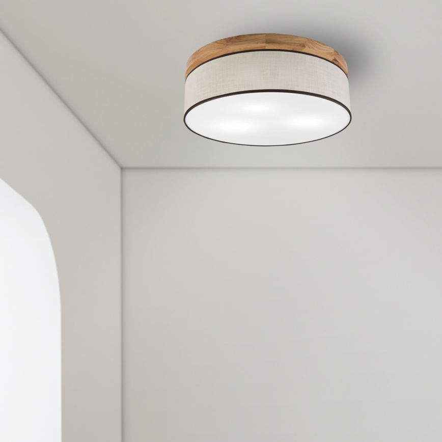 Brilagi - LED Потолочный светильник BELLADONNA 3xE27/15W/230V диаметр 50 см кремовый/дуб