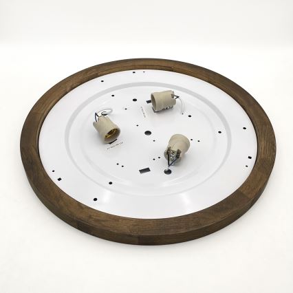 Brilagi - Светодиодный потолочный светильник BELLADONNA 3xE27/15W/230V диаметр 50 см белый/дуб орех