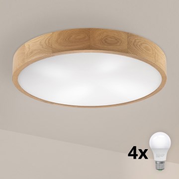 Brilagi - LED потолочный светильник CARVALHO 4xE27/60W/230V дуб, диаметр 57,5 см