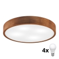 Brilagi - LED Потолочный светильник CARVALHO 4xE27/60W/230V дуб вишня диаметр 57,5 см