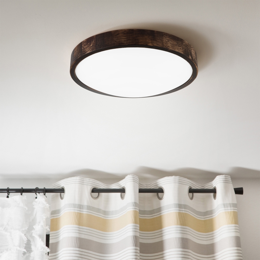 Brilagi - LED-потолочный светильник CARVALHO SLIM SMOKEY LED/36W/230V, дуб, диаметр 37,5 cm