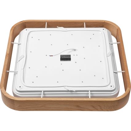 Brilagi - Диммируемый LED-потолочный светильник MANAROLA CUBIC LED/24 Вт/230 В 45x45 см 3000-6500K дуб + пульт дистанционного управления