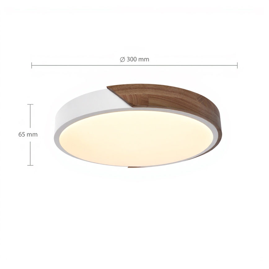 Brilagi - LED потолочный светильник PILANA LED/24W/230V дуб/белый, диаметр 30 см