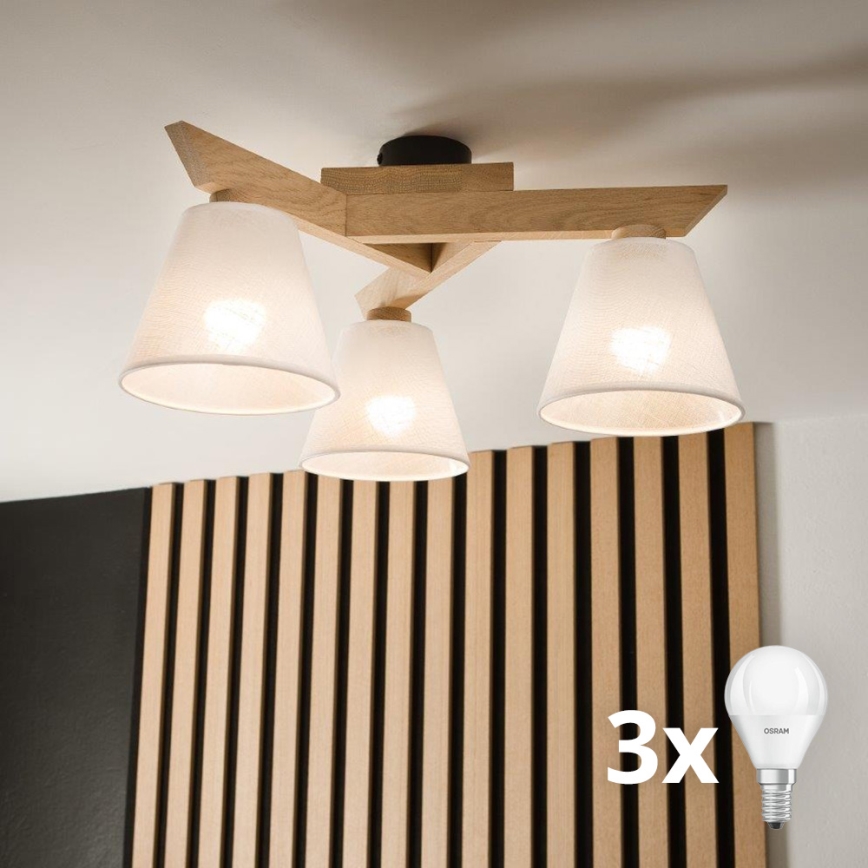 Brilagi - LED  Припотолочная люстра ANTHONY 3xE14/40W/230V дуб/белый