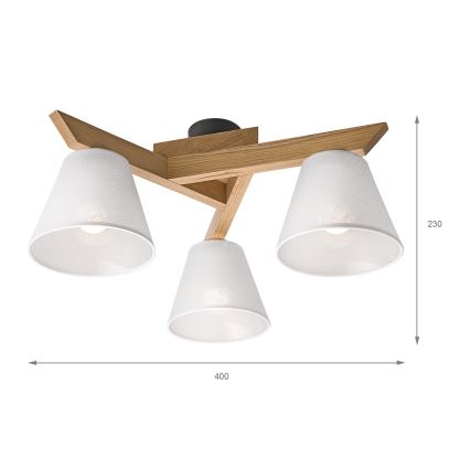 Brilagi - LED  Припотолочная люстра ANTHONY 3xE14/40W/230V дуб/белый