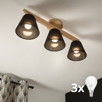 Brilagi - LED  Припотолочная люстра ANTHONY 3xE14/40W/230V дуб/черный