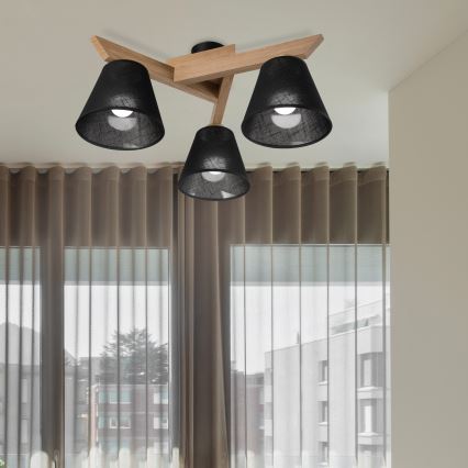 Brilagi - LED  Припотолочная люстра ANTHONY 3xE14/40W/230V дуб/черный