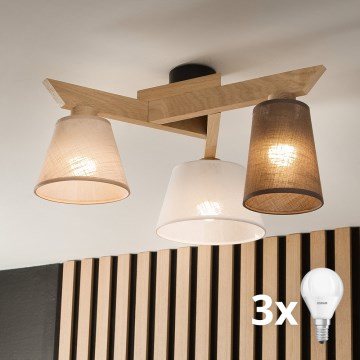 Brilagi - LED  Припотолочная люстра ANTHONY 3xE14/40W/230V дуб