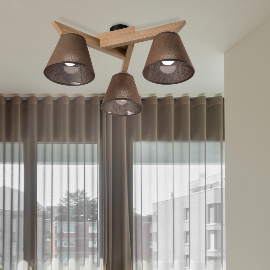 Brilagi - LED  Припотолочная люстра ANTHONY 3xE14/40W/230V дуб/коричневый