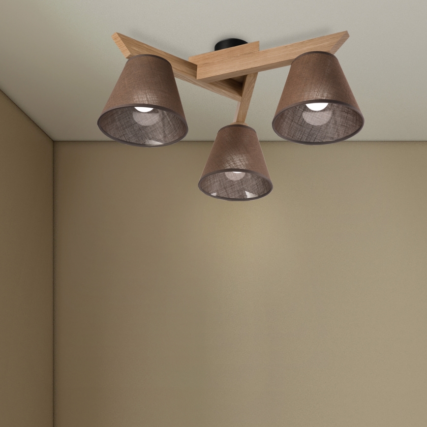 Brilagi - LED  Припотолочная люстра ANTHONY 3xE14/40W/230V дуб/коричневый