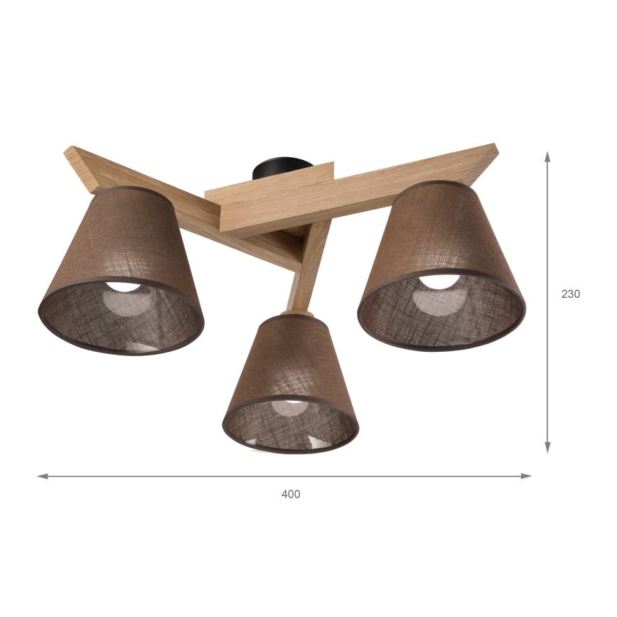 Brilagi - LED  Припотолочная люстра ANTHONY 3xE14/40W/230V дуб/коричневый