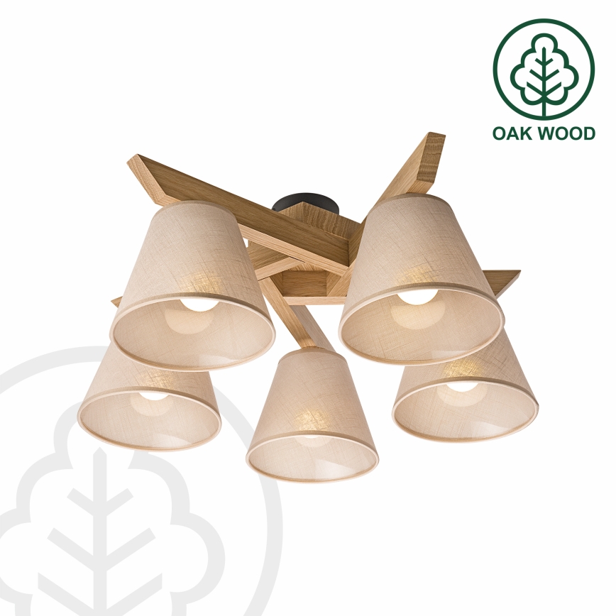 Brilagi - LED  Припотолочная люстра ANTHONY 5xE14/40W/230V дуб/бежевый